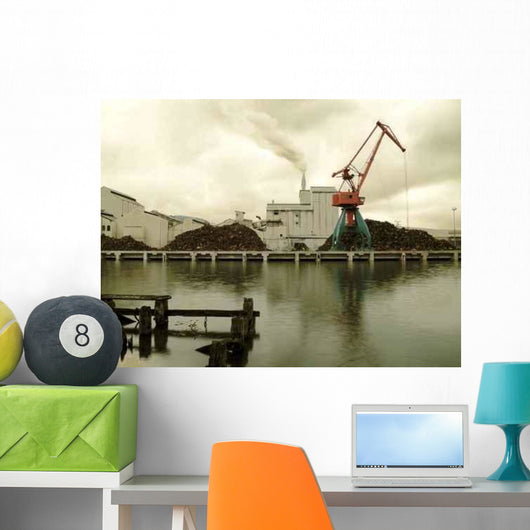Industrial Scene Ria Bilbao Wall Decal