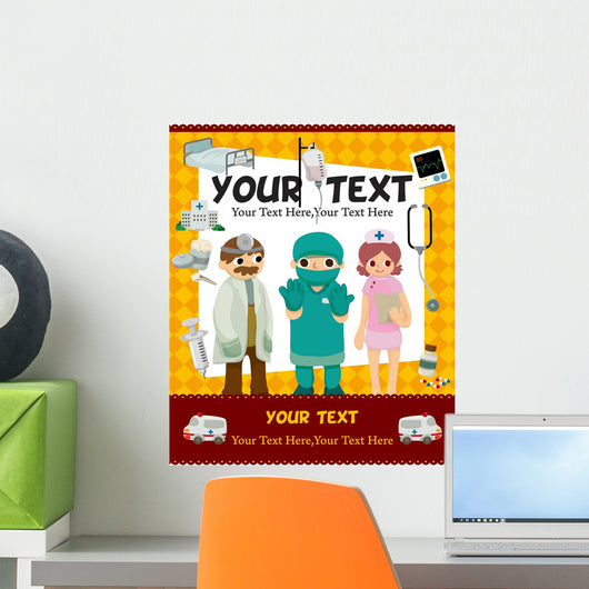 Cartoon Doctor Card Wall Mural
