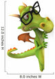 Dragon with Glasses Peeking Wall Decal