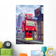 giant tin toy robot and city Wall Mural