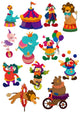 cartoon animals circus Wall Decal