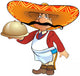 Mexican waiter with a tray. Wall Decal