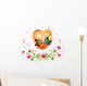 Heart Decorated With Flowers and Butterflies Wall Decal