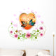 Heart Decorated With Flowers and Butterflies Wall Decal