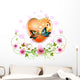 Heart Decorated With Flowers and Butterflies Wall Decal