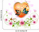 Heart Decorated With Flowers and Butterflies Wall Decal