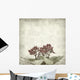 textured old paper background with african violet (saintpaulia) Wall Mural