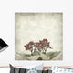 textured old paper background with african violet (saintpaulia) Wall Mural