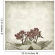 textured old paper background with african violet (saintpaulia) Wall Mural