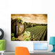 Wine and vineyard in vintage style Wall Mural