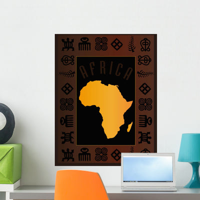 Africa Card Wall Mural shown on a wall