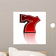 Lucky Number Seven Over White Background Wall Decal