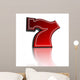 Lucky Number Seven Over White Background Wall Decal
