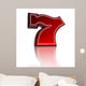 Lucky Number Seven Over White Background Wall Decal