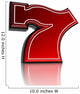 Lucky Number Seven Over White Background Wall Decal