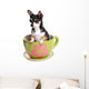 Tiny Dog in Big Tea Cup Wall Decal