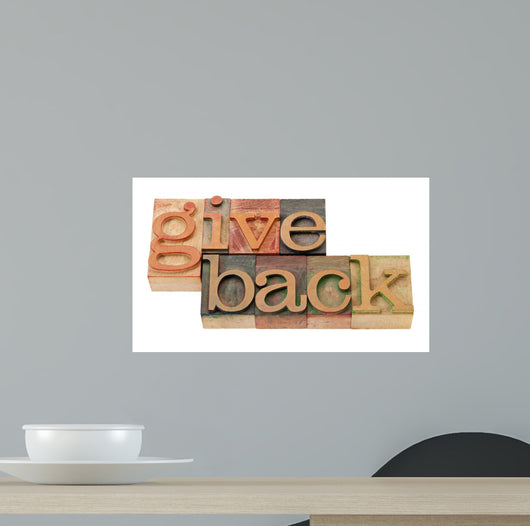 Give Back Words in Wood Fonts Wall Decal