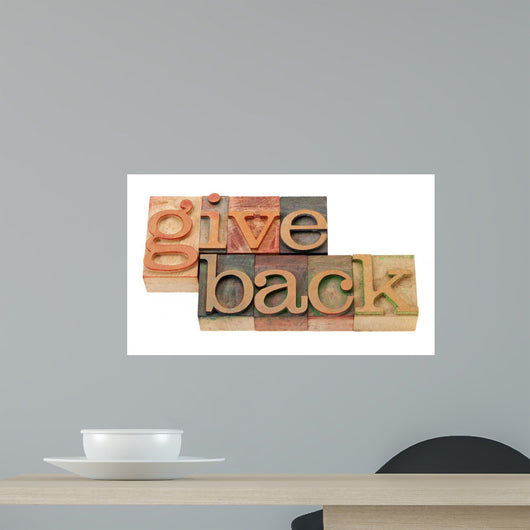 Give Back Words in Wood Fonts Wall Decal