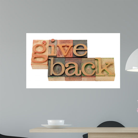 Give Back Words in Wood Fonts Wall Decal