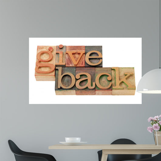 Give Back Words in Wood Fonts Wall Decal
