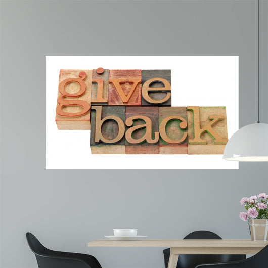 Give Back Words in Wood Fonts Wall Decal
