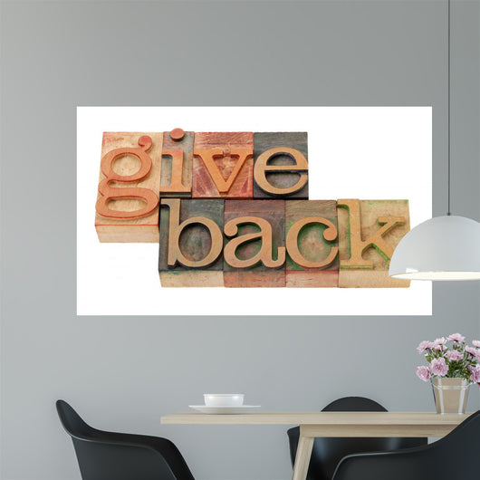 Give Back Words in Wood Fonts Wall Decal
