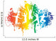 jumping people on a ink splat rainbow Wall Decal
