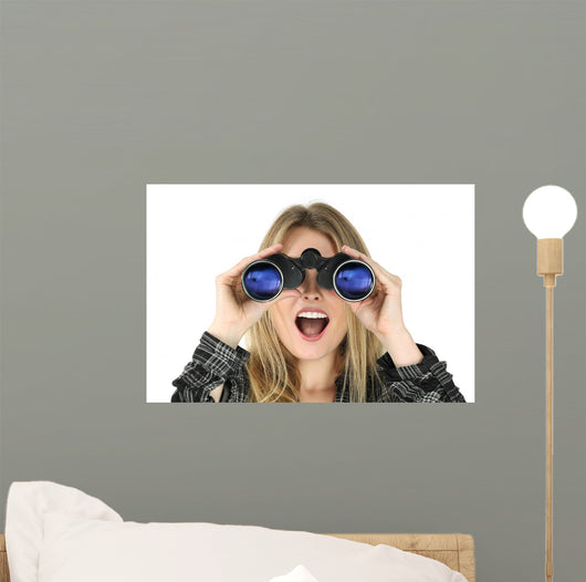 Woman with Binoculars Looking