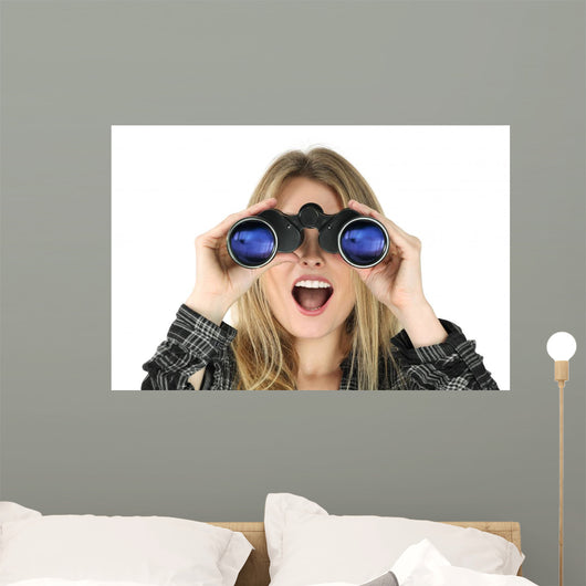 Woman with Binoculars Looking