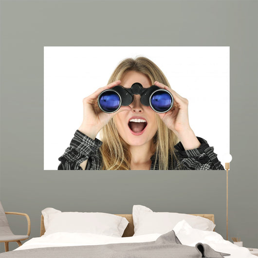 Woman with Binoculars Looking