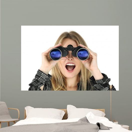 Woman with Binoculars Looking