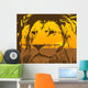 Portrait African Lion with Wall Mural