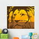Portrait African Lion with Wall Mural