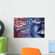 Blue Face Graffiti Wall Mural