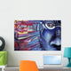 Blue Face Graffiti Wall Mural