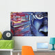 Blue Face Graffiti Wall Mural