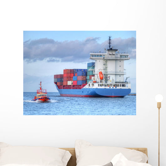 Container Cargo Ship Wall Mural