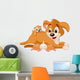Mother dog  nursing cute puppies Wall Decal