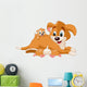 Mother dog  nursing cute puppies Wall Decal