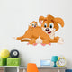 Mother dog  nursing cute puppies Wall Decal