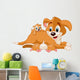 Mother dog  nursing cute puppies Wall Decal