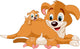 Mother dog  nursing cute puppies Wall Decal