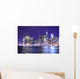 manhattan skyline at night lights, nyc Wall Mural