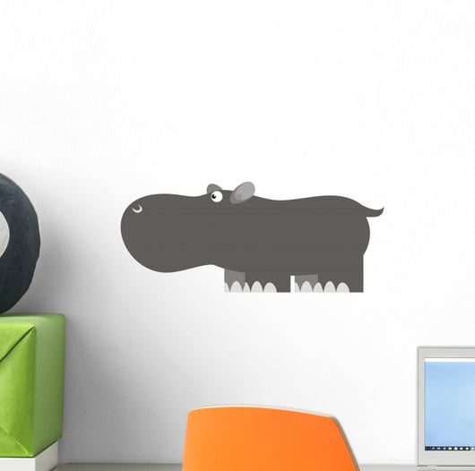 Hippo African Wildlife Color Wall Decal