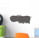 Hippo African Wildlife Color Wall Decal