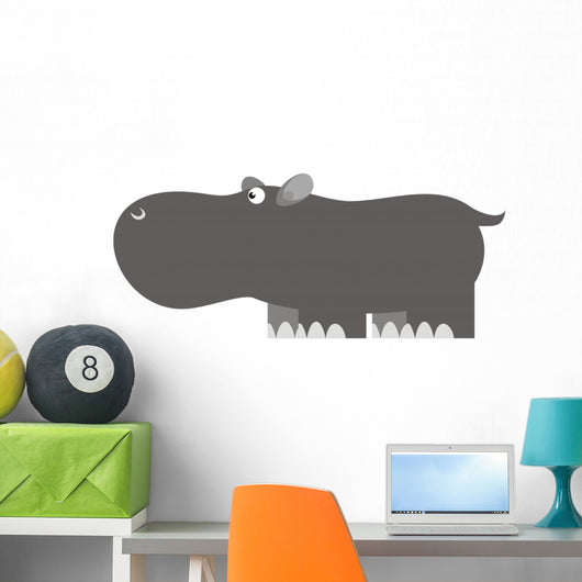 Hippo African Wildlife Color Wall Decal