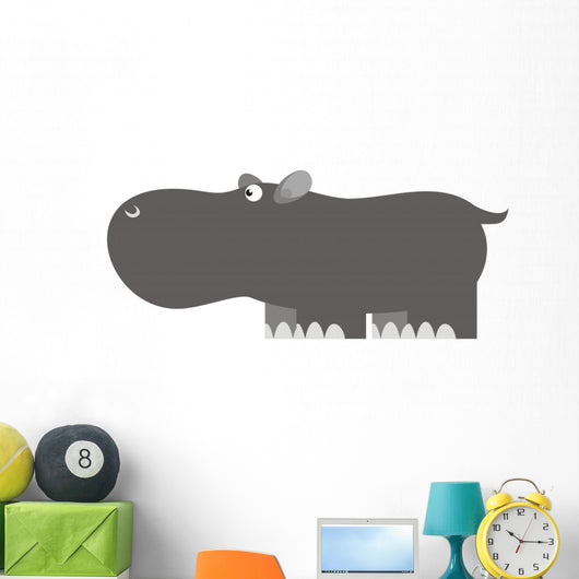 Hippo African Wildlife Color Wall Decal