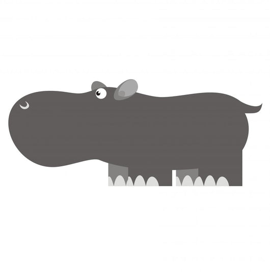Hippo African Wildlife Color Wall Decal