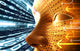 technology concept with binary code Wall Mural