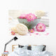 Spa scene with pink  flowers in water Wall Mural